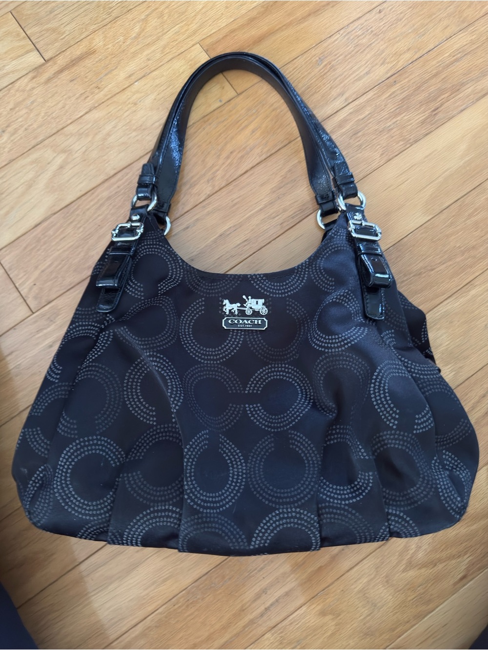 Coach Black Circle Signature Shoulder Bag